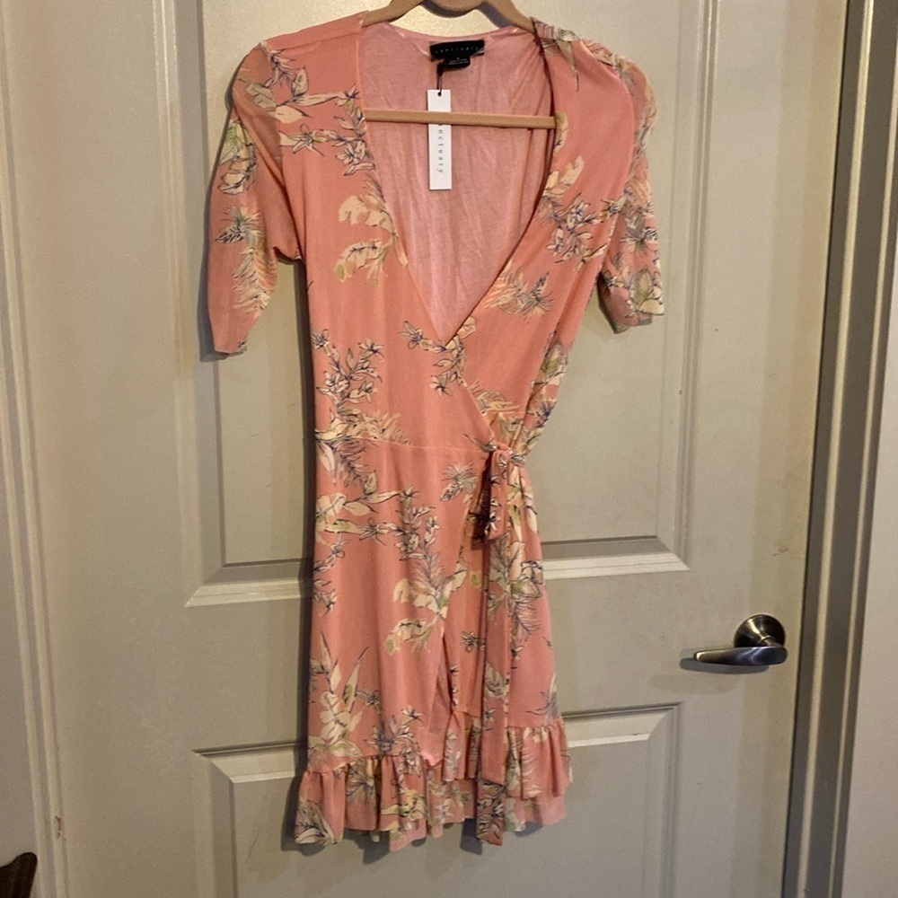 Sanctuary Womens Floral Wrap Minidress Large Beach Babe size small New with tags